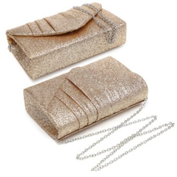 Gold Glitter Envelope Party Handbag - Picture 4 of 4